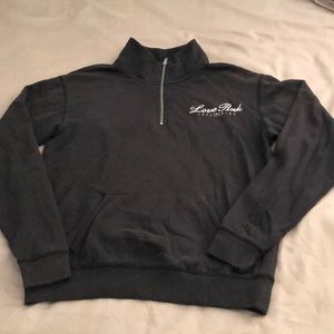 Half zip Black PINK sweatshirt with front pocket